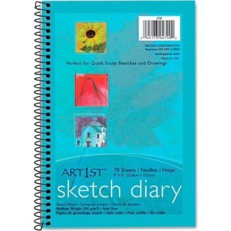 PACON Pacon Art1st Sketch Diary, 9in x 6in, White, 70 Sheets/Pad 4790